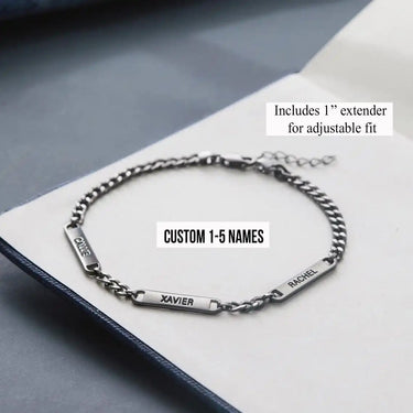 Engraved Male Names Stainless Steel Bracelet – A Personalized Keepsake CapeGlow