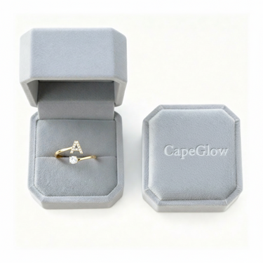 Adjustable "Classic" Initial Ring - Personalized Stainless Steel & Zirconium Jewelry