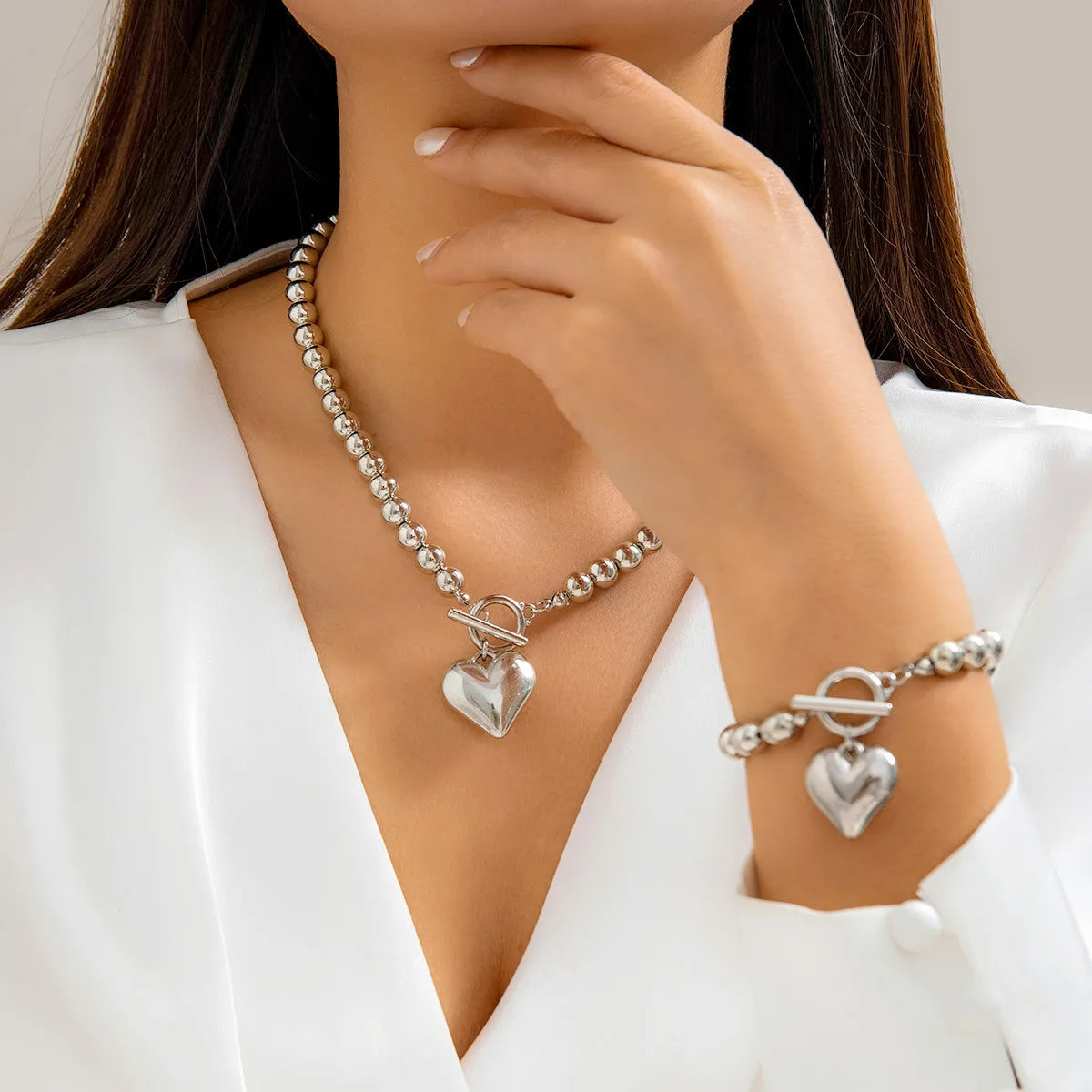 CapeGlow® Zanele – Heart Pendant Necklace & Bracelet Set Capeglow