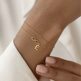 Eternal Bond Infinity Initial Bracelet - Customizable Double-Strand Stainless Steel Jewelry