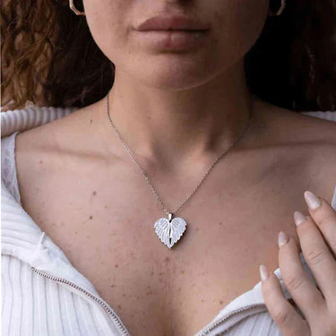 CapeGlow Angel Wings Heart Necklace — Personalized Keepsake