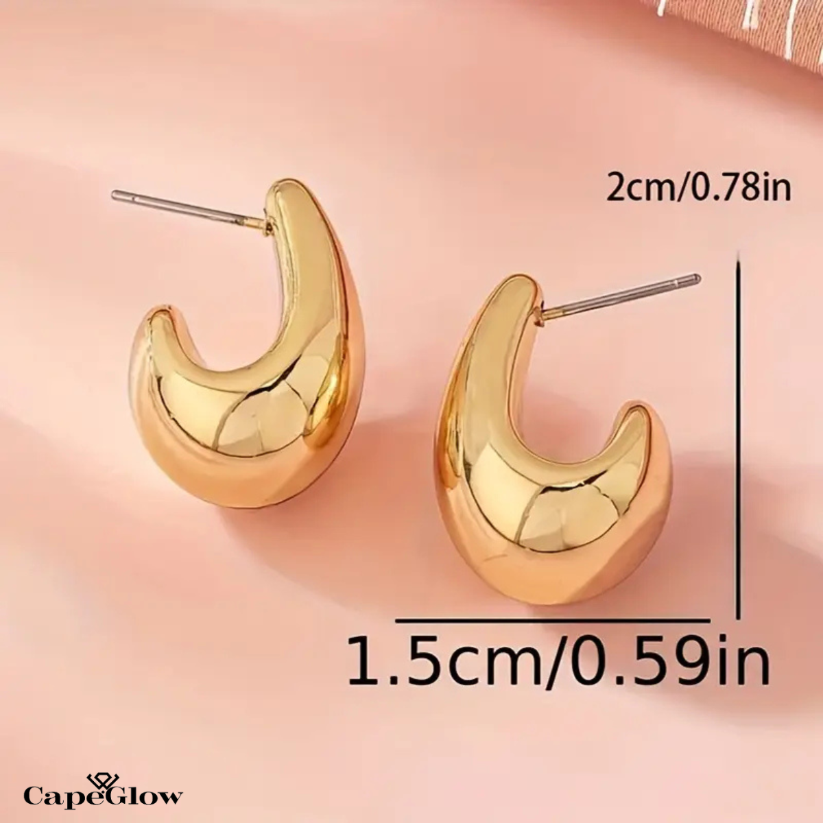 CapeGlow® Lelo – Sculpted Teardrop Resin Earrings