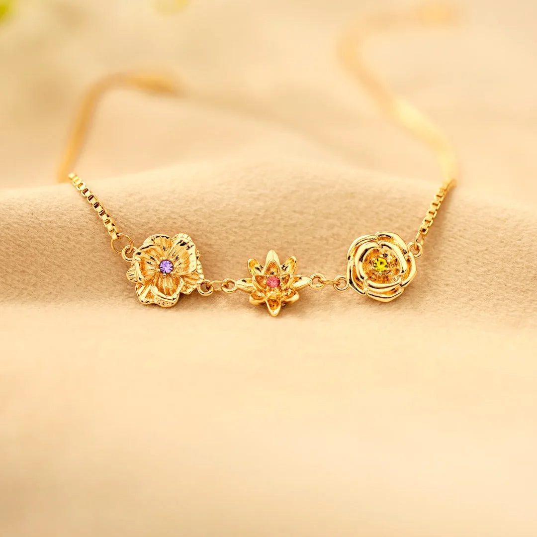 CapeGlow® Personalized Birth Flower Bracelet Capeglow