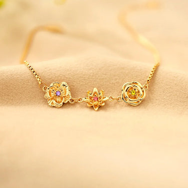 CapeGlow® Personalized Birth Flower Bracelet Capeglow