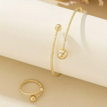 CapeGlow® Tumi – European & American Twisted Bangle & Ring Set Capeglow