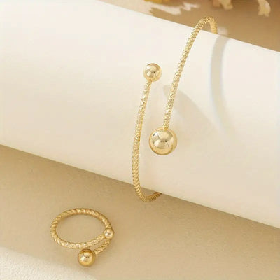 CapeGlow® Tumi – European & American Twisted Bangle & Ring Set