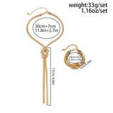 CapeGlow® Thandi – Twisted Gold Tassel Necklace & Bracelet Set Capeglow