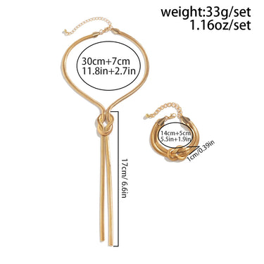 CapeGlow® Thandi – Twisted Gold Tassel Necklace & Bracelet Set Capeglow