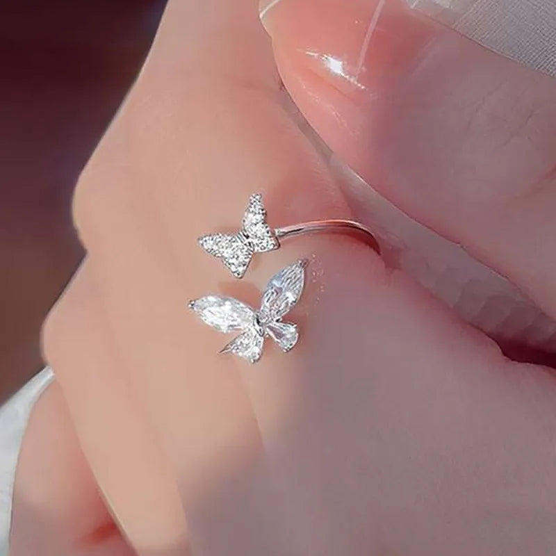 CapeGlow® Amahle – Adjustable Crystal Butterfly Ring🦋
