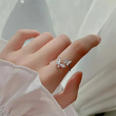 CapeGlow® Amahle – Adjustable Crystal Butterfly Ring🦋