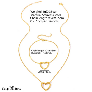 CapeGlow® Kea – Golden Heart Jewelry Set 💛 Capeglow