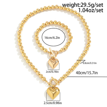 CapeGlow® Zanele – Heart Pendant Necklace & Bracelet Set Capeglow