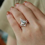 CapeGlow® Lulama – Moss Agate Crown Ring Set💚 Capeglow