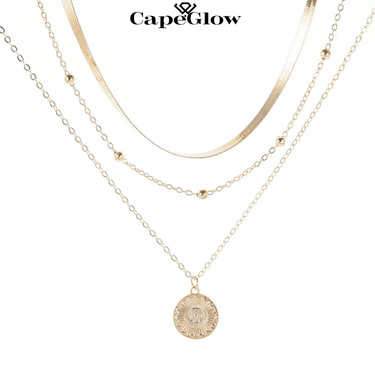 CapeGlow® Naledi – Triple-Layer Sterling Silver Necklace ✨ Capeglow