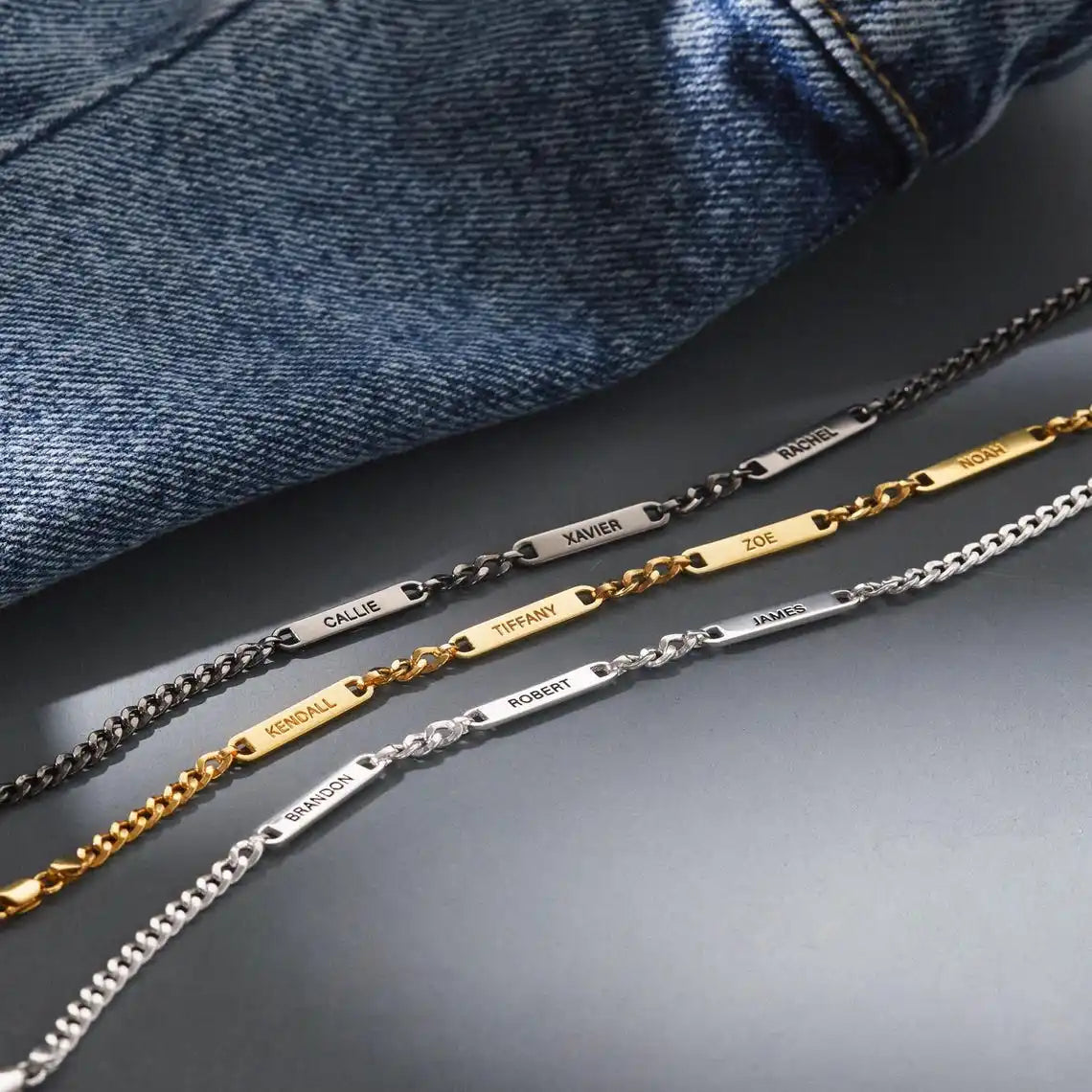 Engraved Male Names Stainless Steel Bracelet – A Personalized Keepsake CapeGlow