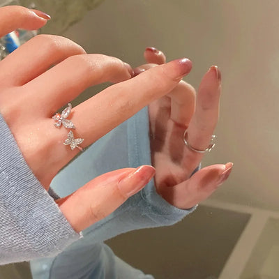 CapeGlow® Amahle – Adjustable Crystal Butterfly Ring🦋