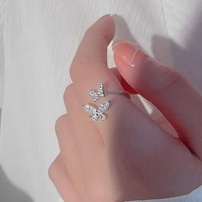 CapeGlow® Amahle – Adjustable Crystal Butterfly Ring🦋