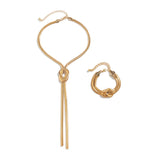 CapeGlow® Thandi – Twisted Gold Tassel Necklace & Bracelet Set Capeglow