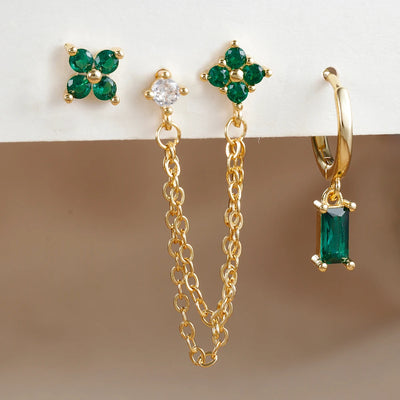 CapeGlow® Zanele Star – 3-Piece Chain Earring Set