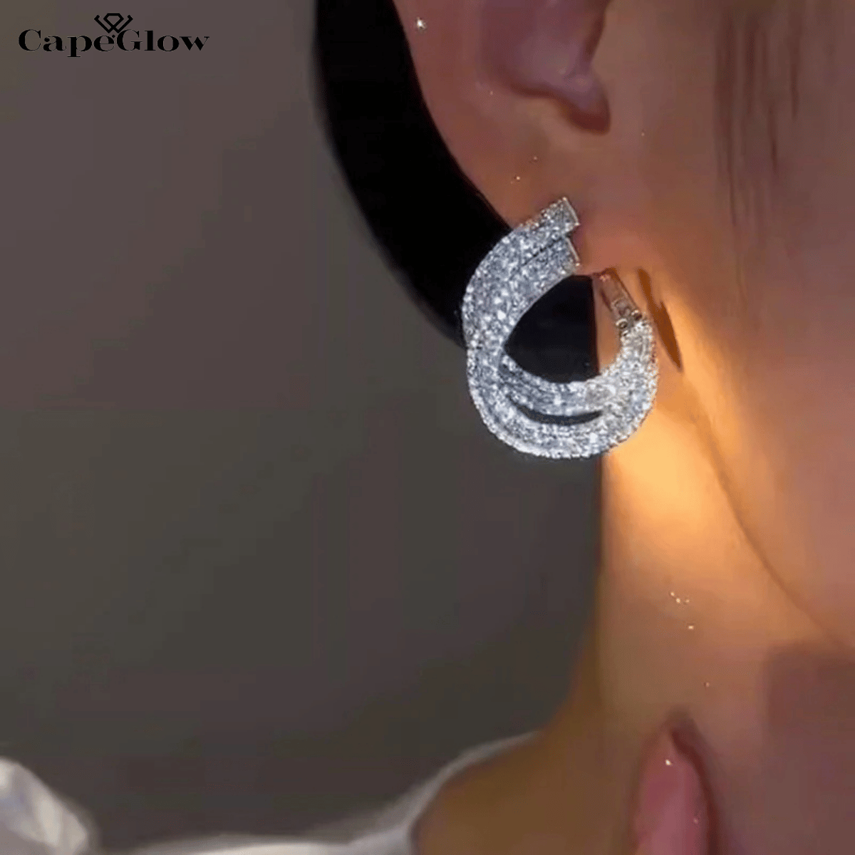 CapeGlow® Khanya – Double Zircon Hoop Earrings💫