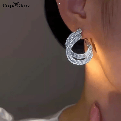 CapeGlow® Khanya – Double Zircon Hoop Earrings💫