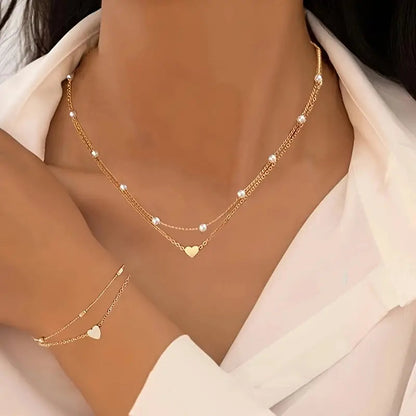 CapeGlow® Naledi – 3-Piece Pearl Heart Jewelry Set✨ Capeglow