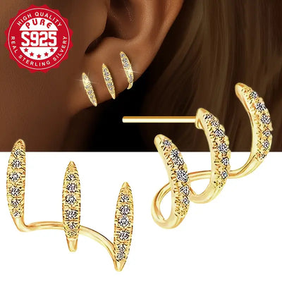CapeGlow® Amara – S925 Multi-Claw Illusion Earrings