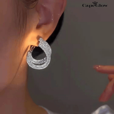 CapeGlow® Khanya – Double Zircon Hoop Earrings💫