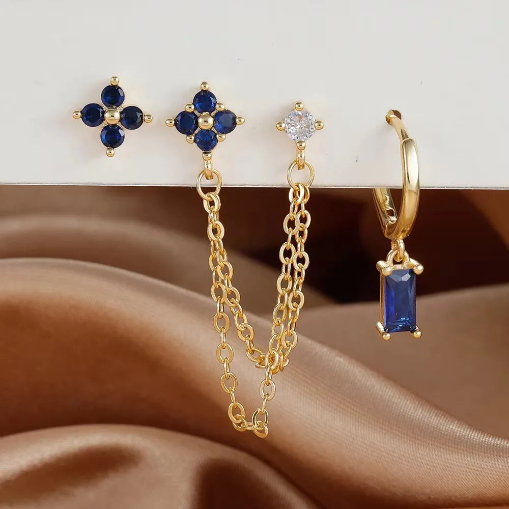 CapeGlow® Zanele Star – 3-Piece Chain Earring Set