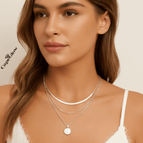 CapeGlow® Naledi – Triple-Layer Sterling Silver Necklace ✨ Capeglow
