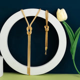 CapeGlow® Thandi – Twisted Gold Tassel Necklace & Bracelet Set Capeglow