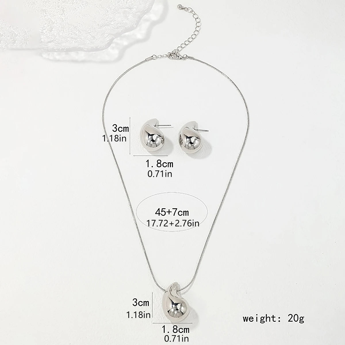 CapeGlow® Zola – Waterdrop Pendant Necklace & Earrings Set