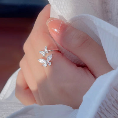 CapeGlow® Amahle – Adjustable Crystal Butterfly Ring🦋