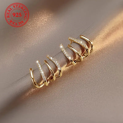 CapeGlow® Amara – S925 Multi-Claw Illusion Earrings