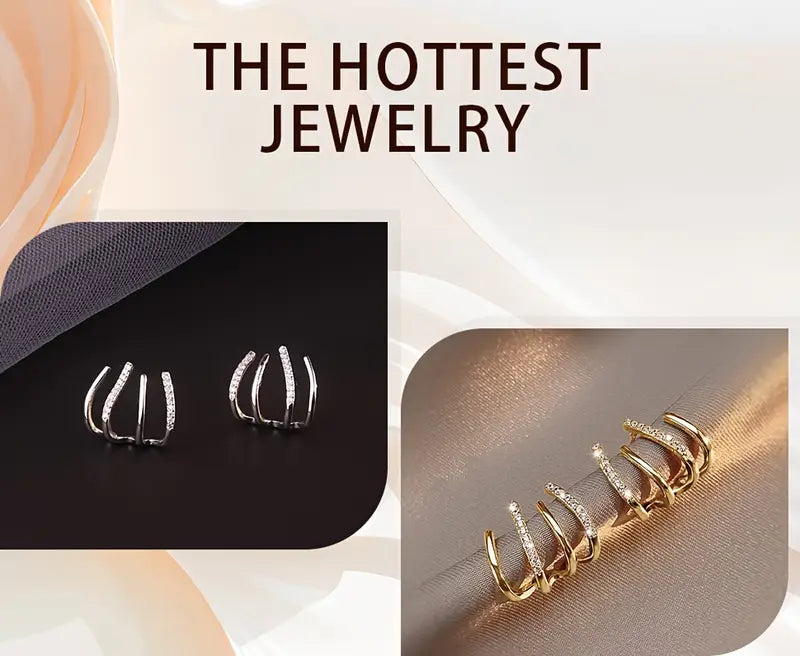 CapeGlow® Amara – S925 Multi-Claw Illusion Earrings Capeglow