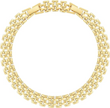 2pc 14k Gold Plated Chunky Link Anklet Set - Brick & Flat Cuban Styles