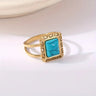 CapeGlow® Masego – Retro Turquoise Statement Ring Capeglow