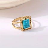 CapeGlow® Masego – Retro Turquoise Statement Ring Capeglow