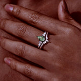 CapeGlow® Lulama – Moss Agate Crown Ring Set💚 Capeglow