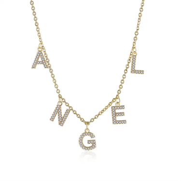 Personalized "Sparkles" Name Necklace - Custom Engraved Stainless Steel Jewelry