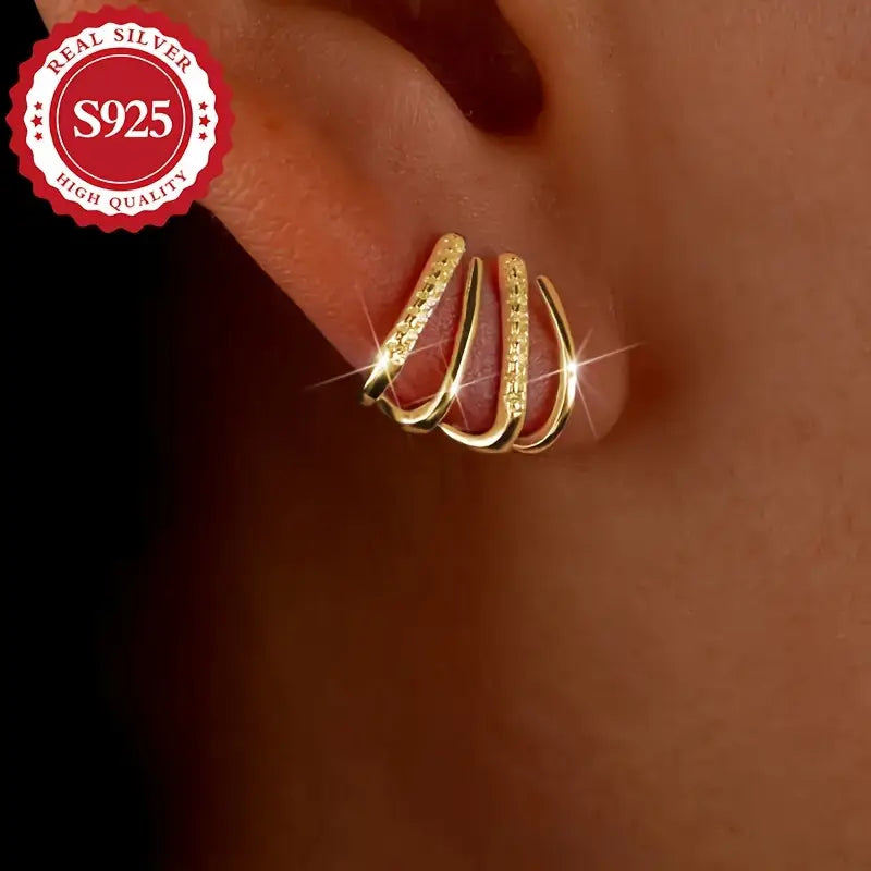 CapeGlow® Amara – S925 Multi-Claw Illusion Earrings