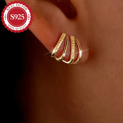 CapeGlow® Amara – S925 Multi-Claw Illusion Earrings