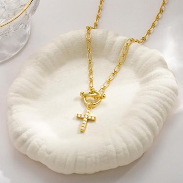 Elegant Diamond Accent Sterling Silver Toggle Cross Necklace - Timeless Faith Jewelry