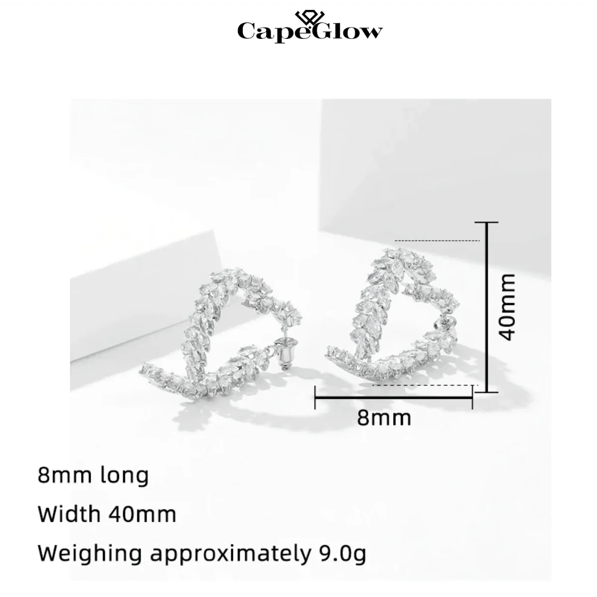 CapeGlow® Amara – Elegant Heart-Shaped Grace Earrings Capeglow