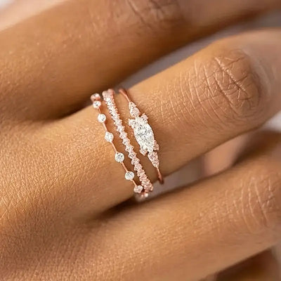 CapeGlow® Liana Liyana – Rose Gold Stacking Ring Set
