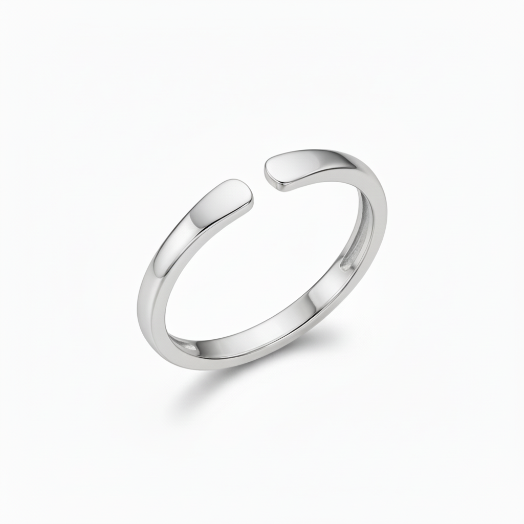 Adjustable "Whisper" Initial Ring - Personalize with Two Letter Motifs in Stainless Steel