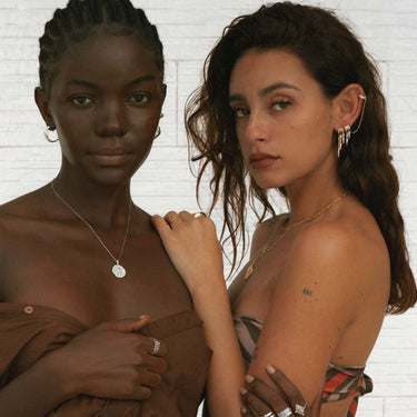 Sienna Stacked Illusion Earrings - Minimalist Recycled Sterling Silver & 14k Gold Vermeil