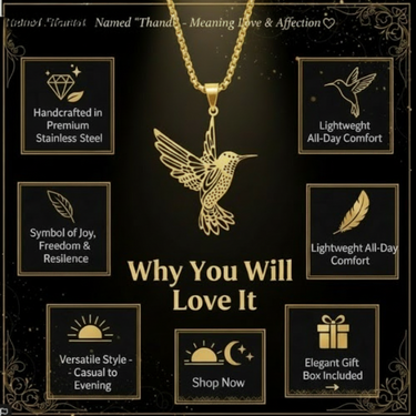 Capeglow® Thandi – Stainless Stee Elegant Hummingbird Necklace