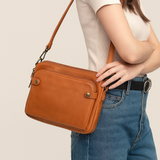 The CapeGlow® Large Capacity Waterproof 3-Layer Crossbody Full Grain Leather Bag Capeglow