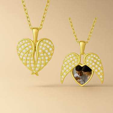 CapeGlow® My Angel Wing Personalized Photo Necklace Capeglow
